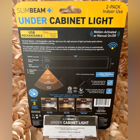 LED Rechargeable Under Cabinet Night Light (2-Pack) - Picture 2 of 2